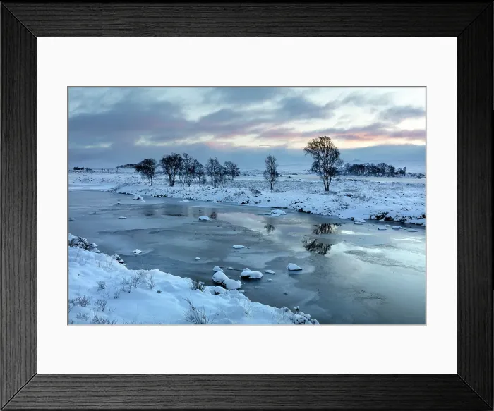 Framed Print : Loch Ba, at sunset in winter, Rannoch Moor, Highand, Scotland Framed Print : Loch Ba, at sunset in winter, Rannoch Moor, Highand, Scotland