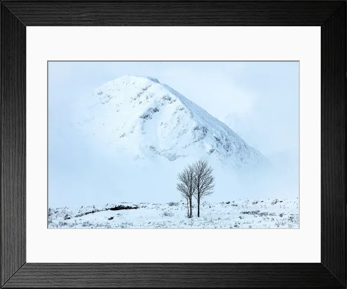 Framed Print : Snowy winter landscape, Rannoch Moor, Highand, Scotland Framed Print : Snowy winter landscape, Rannoch Moor, Highand, Scotland