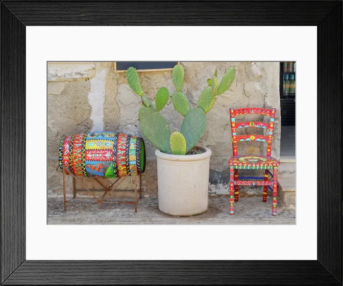Framed Print : Artwork and decorations on display, Marzameni, Noto Valley, Sicily, Italy Framed Print : Artwork and decorations on display, Marzameni, Noto Valley, Sicily, Italy