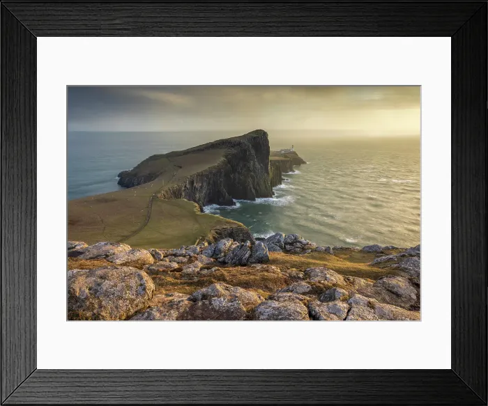 Framed Print : Neist Point Lighthouse at sunset on the clifftops of the Isle of Skye, Scotland. Winter (February) 2025 Framed Print : Neist Point Lighthouse at sunset on the clifftops of the Isle of Skye, Scotland. Winter (February) 2025