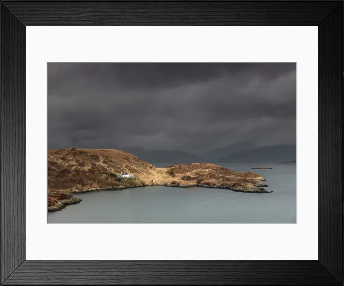 Framed Print : Isolated house in stormy weather, Golden Road, Isle of Harris, Outer Hebrides, Scotland Framed Print : Isolated house in stormy weather, Golden Road, Isle of Harris, Outer Hebrides, Scotland