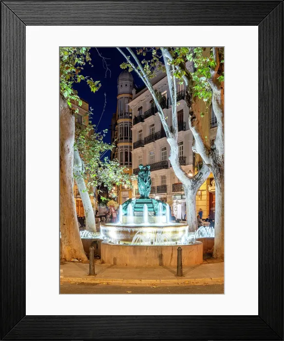 Framed Print : Plaza Rodrigo Botet by night, Valencia, Valencian Community, Spain Framed Print : Plaza Rodrigo Botet by night, Valencia, Valencian Community, Spain