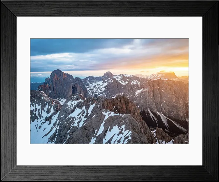 Framed Print : Sunrise over the rocky peaks of Cima Catinaccio, Catinaccio Antermoia and Sassopiatto, Val di Fassa, South Tyrol, Dolomites, Italy Framed Print : Sunrise over the rocky peaks of Cima Catinaccio, Catinaccio Antermoia and Sassopiatto, Val di Fassa, South Tyrol, Dolomites, Italy
