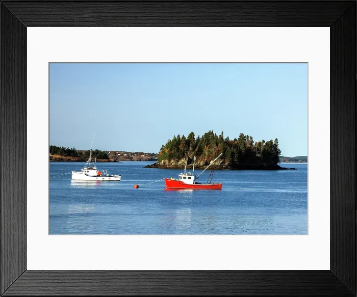 Framed Print : Fishing boats at the dock, Lubec, Maine, USA