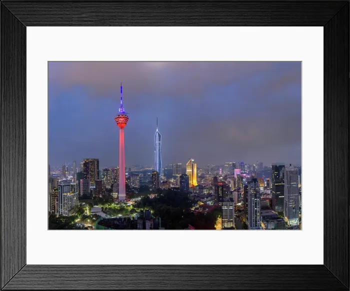 Framed Print : Menara Kuala Lumpur Tower and Merdeka 118 at dusk, Kuala Lumpur, Selangor, Malaysia Framed Print : Menara Kuala Lumpur Tower and Merdeka 118 at dusk, Kuala Lumpur, Selangor, Malaysia