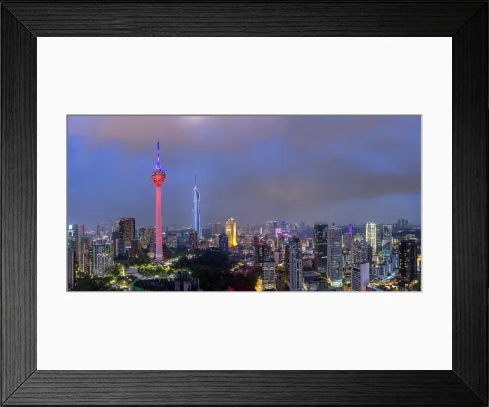 Framed Print : Menara Kuala Lumpur Tower and Merdeka 118 at dusk, Kuala Lumpur, Selangor, Malaysia Framed Print : Menara Kuala Lumpur Tower and Merdeka 118 at dusk, Kuala Lumpur, Selangor, Malaysia