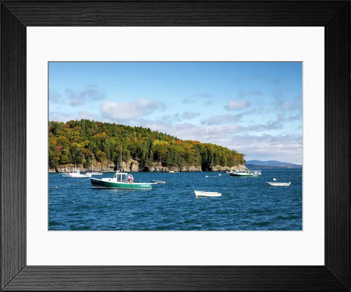Framed Print : Boats at Bar Harbour, Mount Desert Island, Acadia National Park, Bar Harbor, Maine, United States