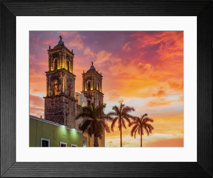 Framed Print : Cathedral of San Servacio at sunset, Valladolid, Yucatan State, Mexico Framed Print : Cathedral of San Servacio at sunset, Valladolid, Yucatan State, Mexico