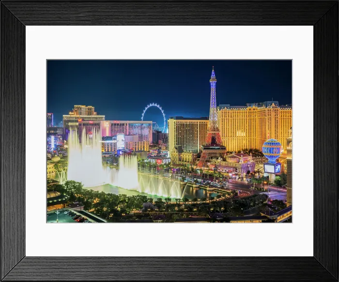Framed Print : Aerial view of the Strip and city skyline, Las Vegas, Nevada, USA Framed Print : Aerial view of the Strip and city skyline, Las Vegas, Nevada, USA