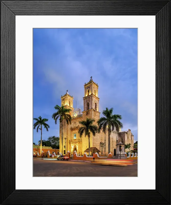 Framed Print : Cathedral of San Servacio at dusk, Valladolid, Yucatan State, Mexico Framed Print : Cathedral of San Servacio at dusk, Valladolid, Yucatan State, Mexico