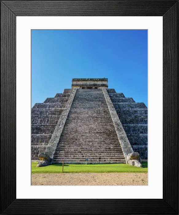 Framed Print : El Castillo or Temple of Kukulcan, low angle view, Chichen Itza, Yucatan State, Mexico Framed Print : El Castillo or Temple of Kukulcan, low angle view, Chichen Itza, Yucatan State, Mexico