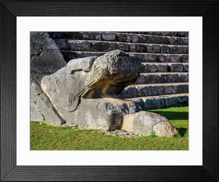 Framed Print : Plumed Serpent at El Castillo or Temple of Kukulcan, Chichen Itza, Yucatan State, Mexico Framed Print : Plumed Serpent at El Castillo or Temple of Kukulcan, Chichen Itza, Yucatan State, Mexico