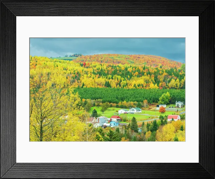 Framed Print : Rural scene and Mixedwood forest in autumn color St, Joseph, New Brunswick, Canada Framed Print : Rural scene and Mixedwood forest in autumn color St, Joseph, New Brunswick, Canada