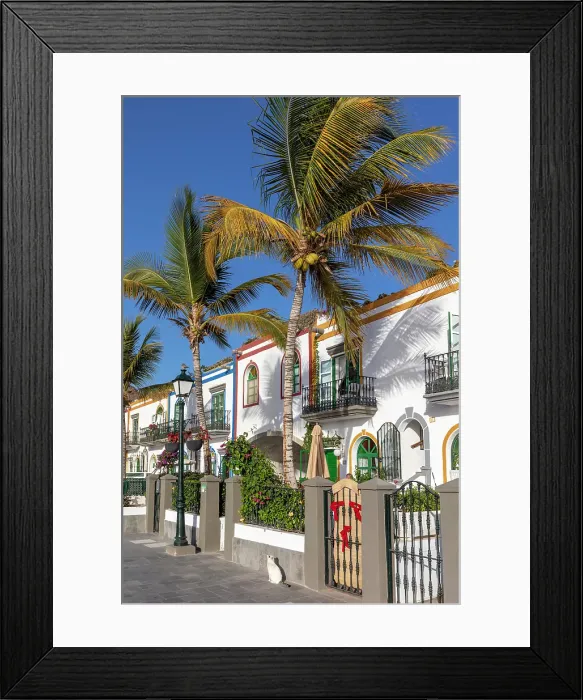 Framed Print : Colourful houses in Puerto de Mogan, Gran Canaria, Canary Islands, Spain Framed Print : Colourful houses in Puerto de Mogan, Gran Canaria, Canary Islands, Spain
