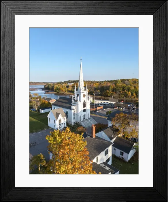 Framed Print : First Congregational Church, Macchias, Maine, USA