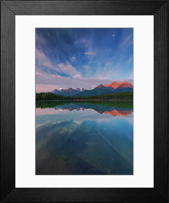 Framed Print : The Bow Range reflected in Herbert Lake at dawn, Banff National Park, Alberta, Canada Framed Print : The Bow Range reflected in Herbert Lake at dawn, Banff National Park, Alberta, Canada