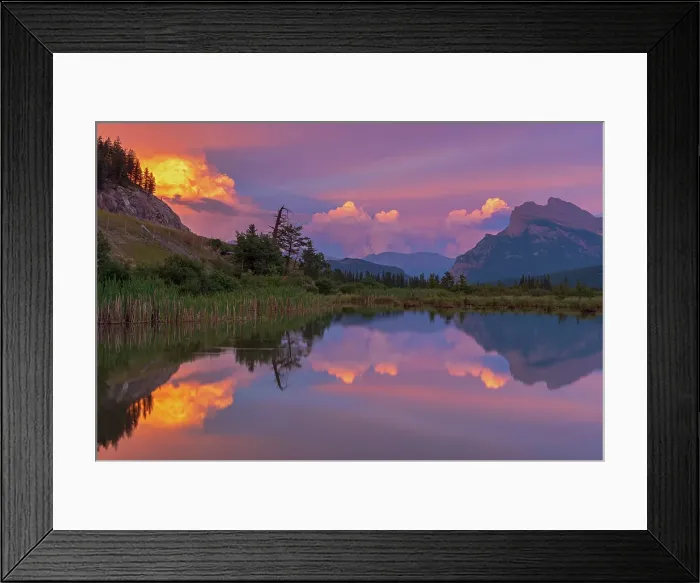 Framed Print : Vermilion Lakes at sunset with Mt, Rundle at right, Banff National Park, Alberta, Canada Framed Print : Vermilion Lakes at sunset with Mt, Rundle at right, Banff National Park, Alberta, Canada
