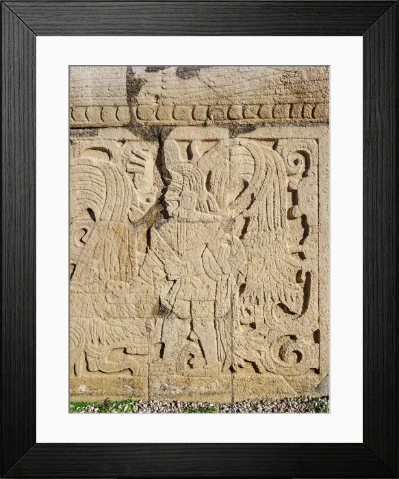Framed Print : Relief at The Great Ball Game Court, Chichen Itza, Yucatan State, Mexico