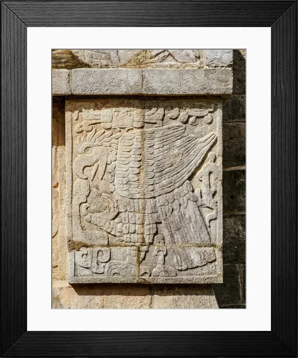 Framed Print : The platform of the eagles and jaguars, detailed view, Chichen Itza, Yucatan State, Mexico