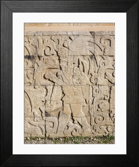 Framed Print : Relief at The Great Ball Game Court, Chichen Itza, Yucatan State, Mexico