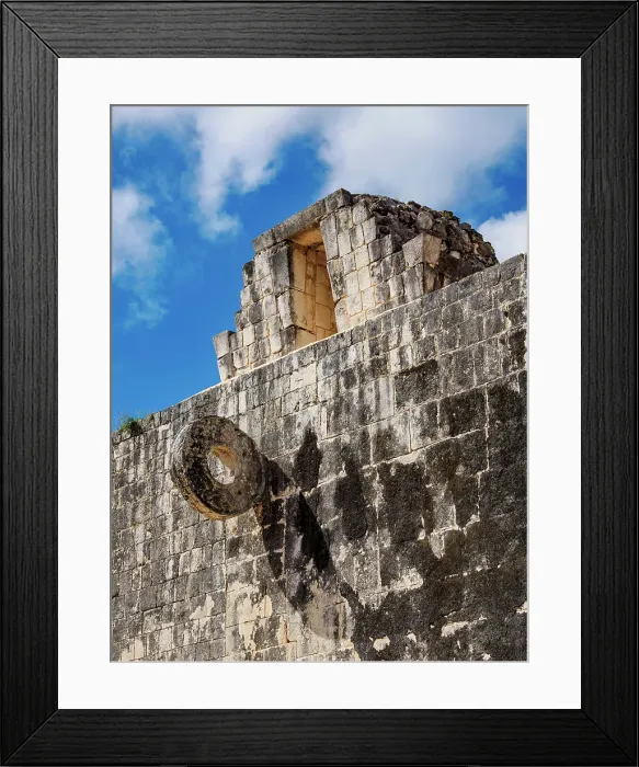 Framed Print : Stone Ring at The Great Ball Game Court, Chichen Itza, Yucatan State, Mexico