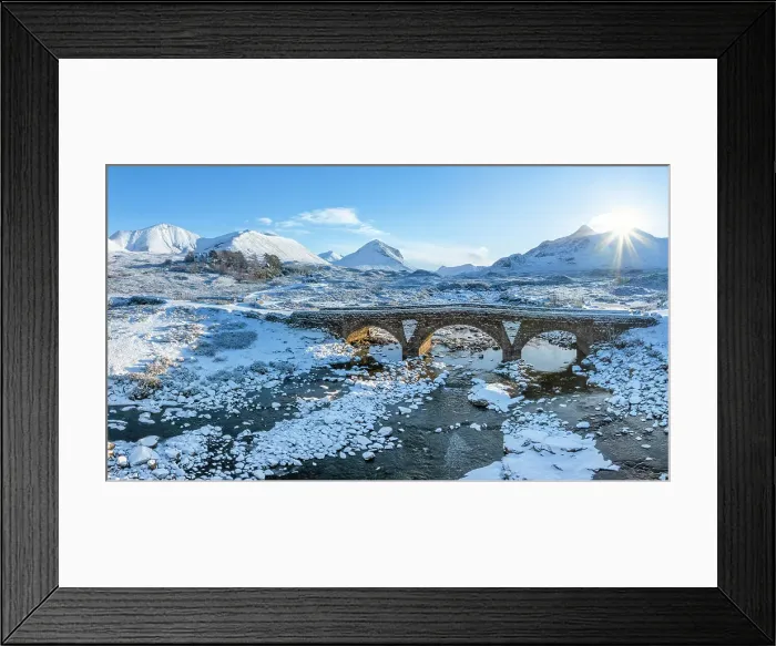 Framed Print : Sligachan Bridge and the Cullin Hills, Glen Sligachan, Isle of Skye, Highlands, Scotland, United Kingdom