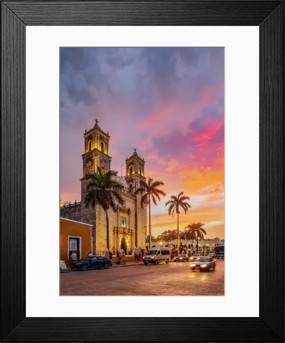 Framed Print : Cathedral of San Servacio at sunset, Valladolid, Yucatan State, Mexico Framed Print : Cathedral of San Servacio at sunset, Valladolid, Yucatan State, Mexico