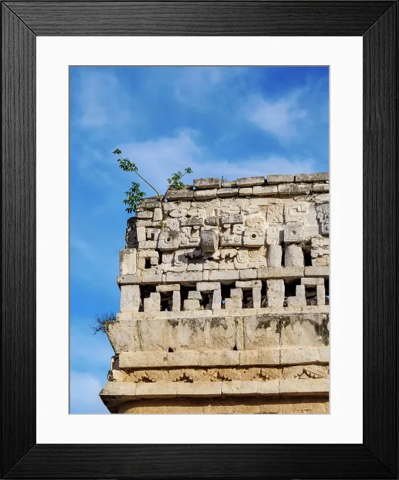 Framed Print : Grupo de las Monjas, detailed view, Chichen Itza, Yucatan State, Mexico
