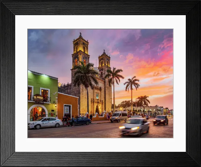 Framed Print : Cathedral of San Servacio at sunset, Valladolid, Yucatan State, Mexico Framed Print : Cathedral of San Servacio at sunset, Valladolid, Yucatan State, Mexico