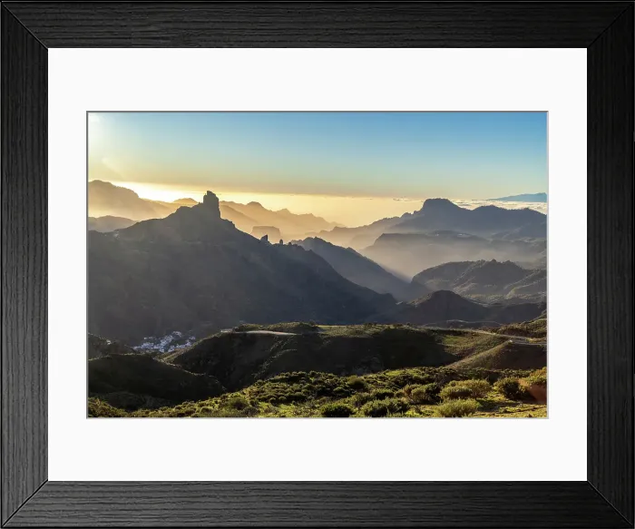 Framed Print : Roque Bentayga and Tejeda village, Gran Canaria, Canary Islands, Spain Framed Print : Roque Bentayga and Tejeda village, Gran Canaria, Canary Islands, Spain