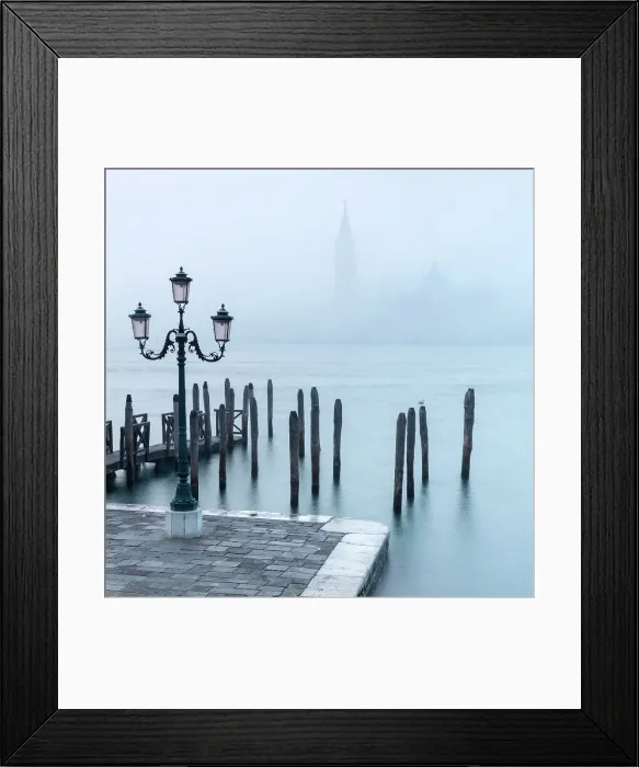 Framed Print : San Giorgio Maggiore in the mist, from San Marco, Venice, Italy