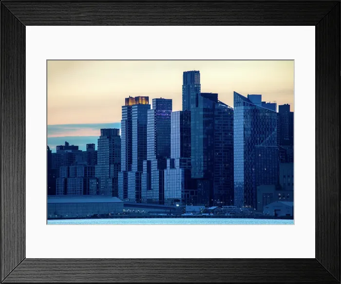 Framed Print : Manhattan at dawn from Weehawken Waterfront Park, New Jersey, USA