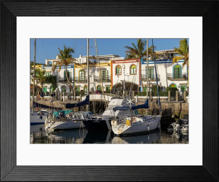 Framed Print : Yachts moored up at Puerto de Mogan, Gran Canaria, Canary Islands, Spain