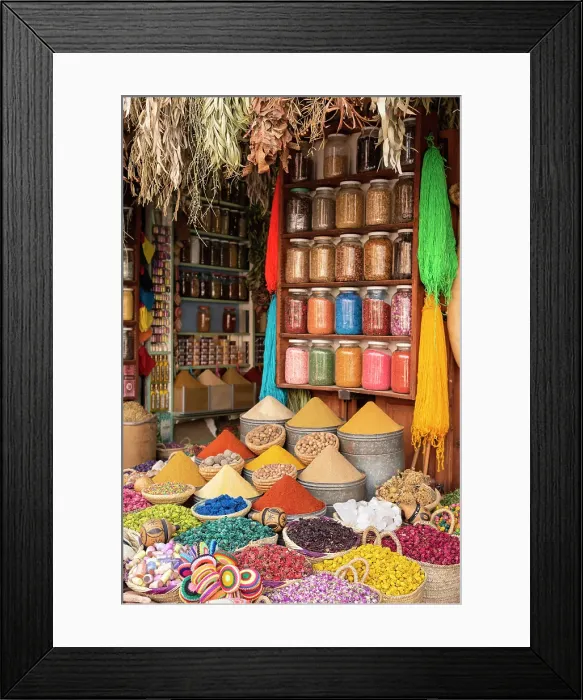 Framed Print : Moroccan spices, Marrakech, Morocco, Africa Framed Print : Moroccan spices, Marrakech, Morocco, Africa