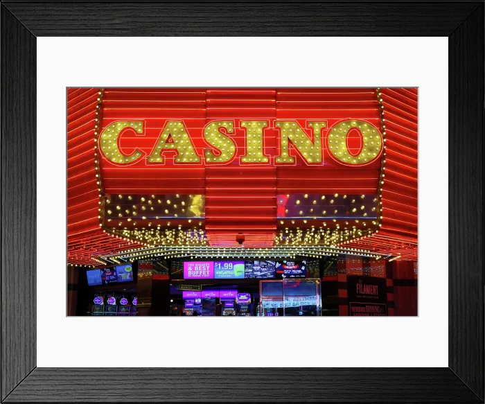 Framed Print : Casino illuminated sign, Fremont Street, Las Vegas, Nevada, USA Framed Print : Casino illuminated sign, Fremont Street, Las Vegas, Nevada, USA