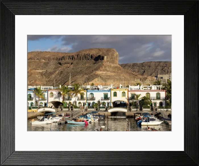 Framed Print : Boats moored up at Puerto de Mogan, Gran Canaria, Canary Islands, Spain