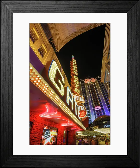 Framed Print : Illuiminated buildings and signs at night, Fremont Street, Las Vegas, Nevada, USA Framed Print : Illuiminated buildings and signs at night, Fremont Street, Las Vegas, Nevada, USA