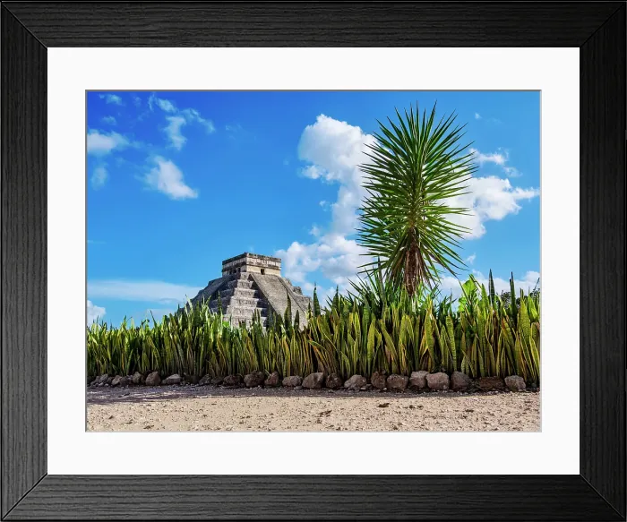 Framed Print : El Castillo or Temple of Kukulcan, low angle view, Chichen Itza, Yucatan State, Mexico Framed Print : El Castillo or Temple of Kukulcan, low angle view, Chichen Itza, Yucatan State, Mexico