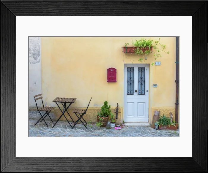 Framed Print : Detail of a house, Numana village, Riviera del Conero, Ancona province, Marche, Italy Framed Print : Detail of a house, Numana village, Riviera del Conero, Ancona province, Marche, Italy