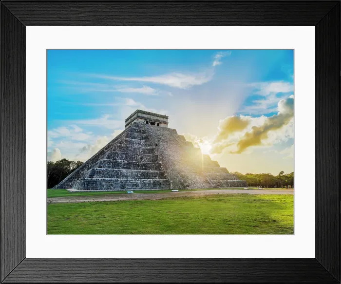 Framed Print : El Castillo or Temple of Kukulcan at sunset, Chichen Itza, Yucatan State, Mexico Framed Print : El Castillo or Temple of Kukulcan at sunset, Chichen Itza, Yucatan State, Mexico