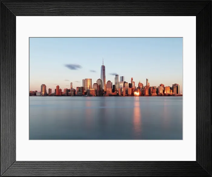 Framed Print : Manhattan and the One World Trade Centre, at sunset, from Exchange Place, Jersey City, New Jersey, USA Framed Print : Manhattan and the One World Trade Centre, at sunset, from Exchange Place, Jersey City, New Jersey, USA
