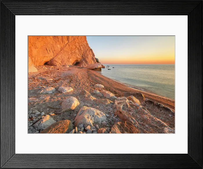 Framed Print : First lights morning on Spiaggia del Frate beach, Adriatic sea, Numana, Riviera del Conero, Ancona province, Marche, Italy Framed Print : First lights morning on Spiaggia del Frate beach, Adriatic sea, Numana, Riviera del Conero, Ancona province, Marche, Italy