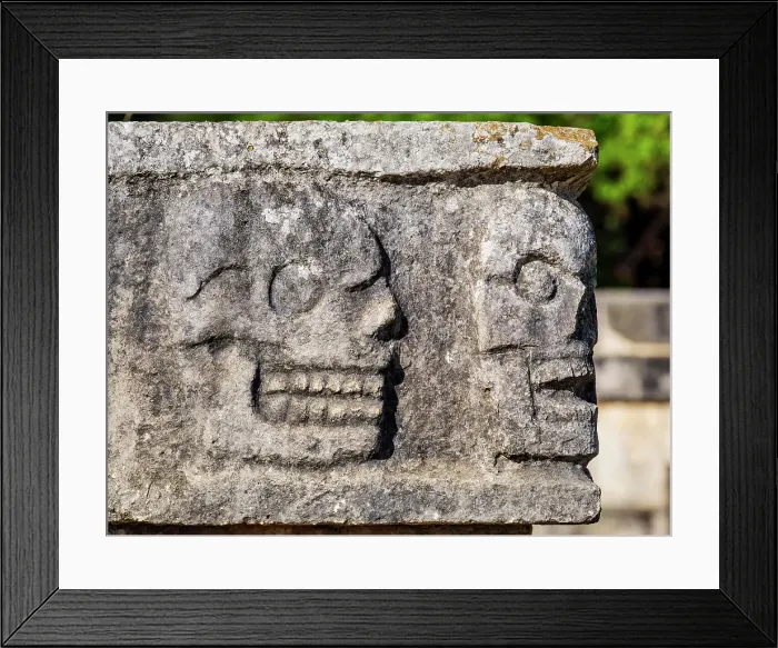 Framed Print : The Tzompantli, Platform of the Skulls, detailed view, Chichen Itza, Yucatan State, Mexico Framed Print : The Tzompantli, Platform of the Skulls, detailed view, Chichen Itza, Yucatan State, Mexico