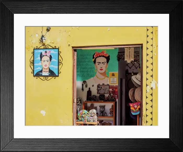 Framed Print : Frida Kahlo painting at the souvenir shop, Izamal, Yucatan State, Mexico Framed Print : Frida Kahlo painting at the souvenir shop, Izamal, Yucatan State, Mexico