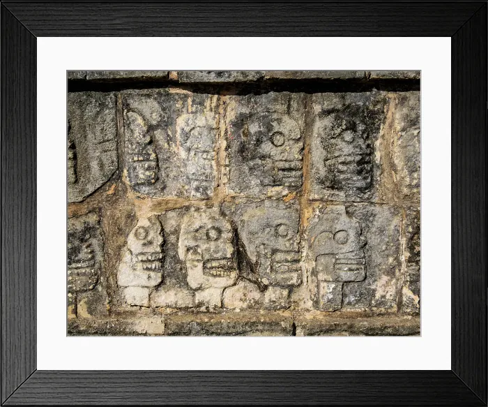 Framed Print : The Tzompantli, Platform of the Skulls, detailed view, Chichen Itza, Yucatan State, Mexico Framed Print : The Tzompantli, Platform of the Skulls, detailed view, Chichen Itza, Yucatan State, Mexico
