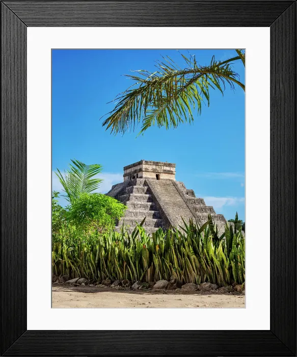 Framed Print : El Castillo or Temple of Kukulcan, low angle view, Chichen Itza, Yucatan State, Mexico Framed Print : El Castillo or Temple of Kukulcan, low angle view, Chichen Itza, Yucatan State, Mexico
