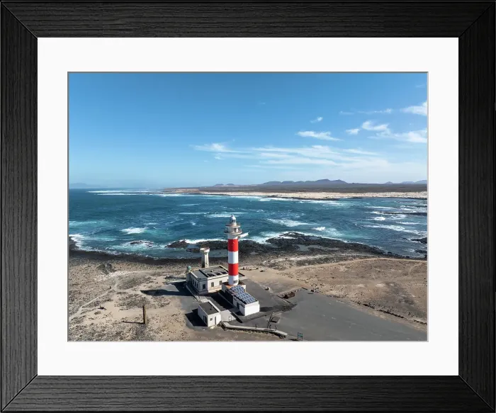Framed Print : Aerial view of Toston Lighthouse, (Faro de Toston), La Oliva, Fuerteventura, Canary Islands, Spain Framed Print : Aerial view of Toston Lighthouse, (Faro de Toston), La Oliva, Fuerteventura, Canary Islands, Spain
