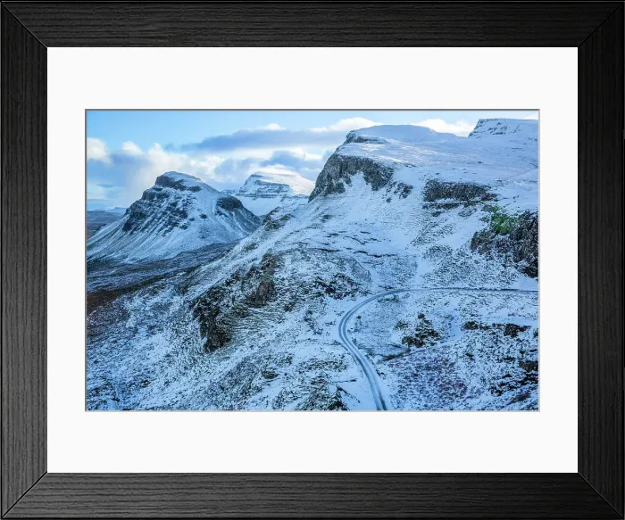 Framed Print : Snow covered Trotternish ridge from the Quiraing, Trotternish Peninsula, Isle of Skye, Inner Hebrides, Highlands, Scotland, UK Framed Print : Snow covered Trotternish ridge from the Quiraing, Trotternish Peninsula, Isle of Skye, Inner Hebrides, Highlands, Scotland, UK