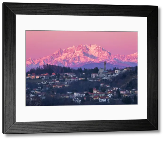 Framed Print : Rosa mount massif (Italy-Switzerland), and Uggiate Trevano village, Como province, Lombardy, Italy Framed Print : Rosa mount massif (Italy-Switzerland), and Uggiate Trevano village, Como province, Lombardy, Italy