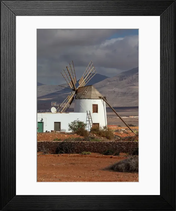 Framed Print : A windmill near Tefia, Fuerteventura, Canary Islands, Spain Framed Print : A windmill near Tefia, Fuerteventura, Canary Islands, Spain